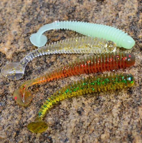 200 шт./лот 1 97 дюйма приманка в виде личинки Мягкая для рыбной ловли | Спорт и