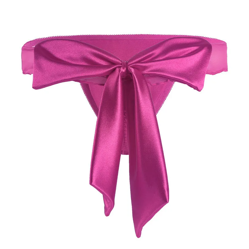 Comeondear PA5082 размера плюс сексуальные атласные трусики с бантом Ropa Interior Femenina стринги Calcinhas Para Mulheres кружевные женские трусы
