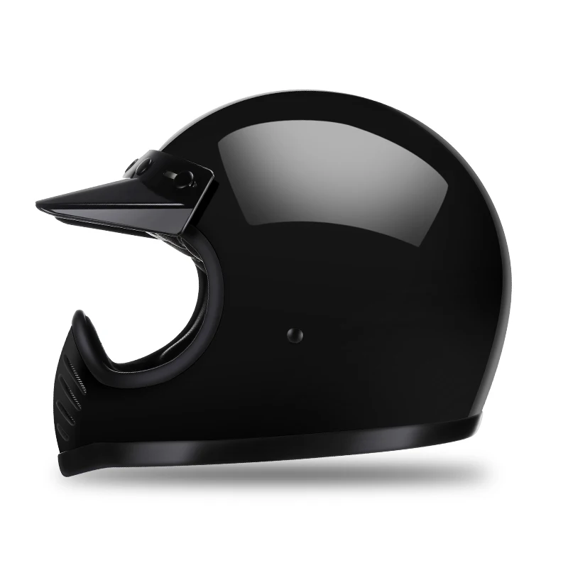 Bright Black AMZ, новинка, мотоциклетный шлем, стекловолокно, мото, кросс-шлем, casco moto, rbike, полное лицо, capacete, Мото шлем, точка сертификации - Цвет: Bright Black