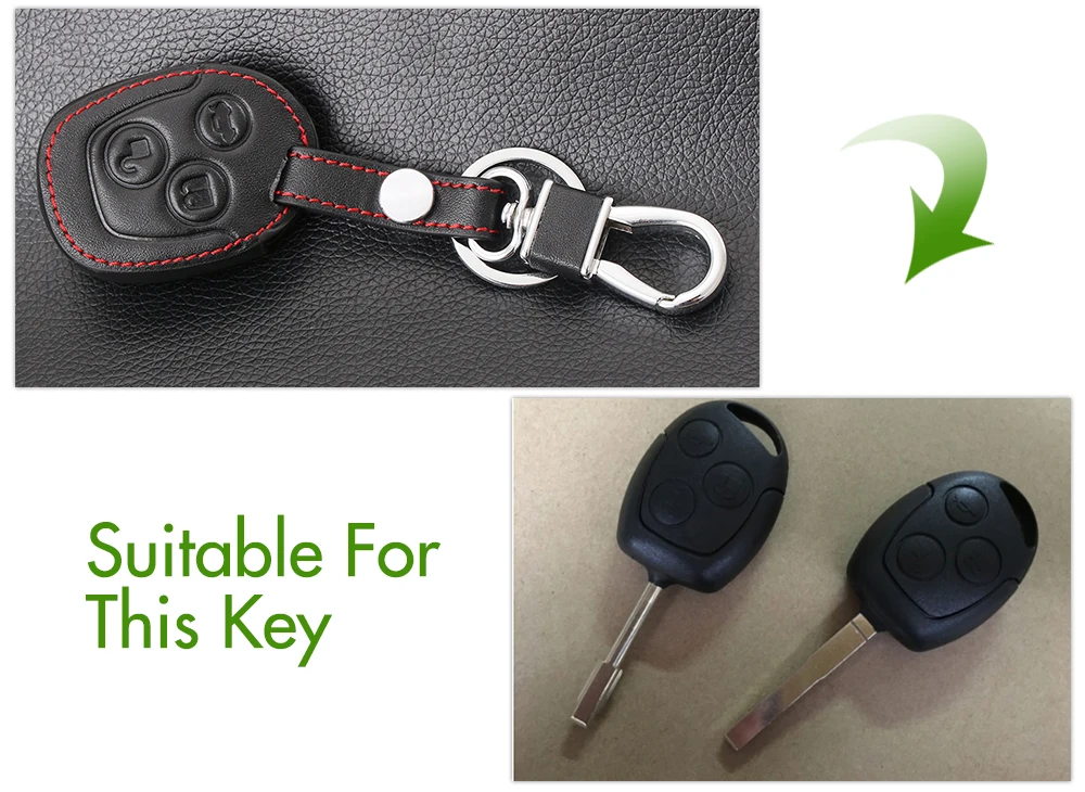 Genuine Leather car key cover sticker set protector accessories fit for ford Mondeo Fiesta Focus C-Max KA GALAXY remote holder | Автомобили