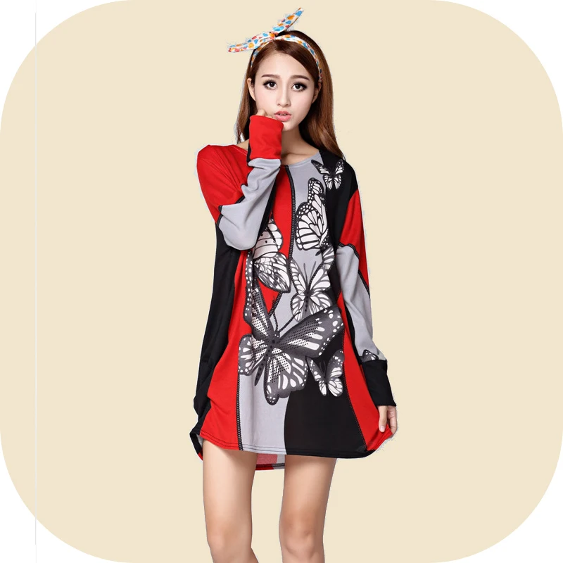 2018 осеннее платье с длинными рукавами Одежда для беременных больших размеров