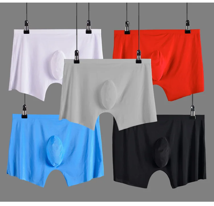 

2019 hot men underwear Boxer shorts mens Ice silk Seamless u convex design very soft sexy kilot male men's underpants boxer