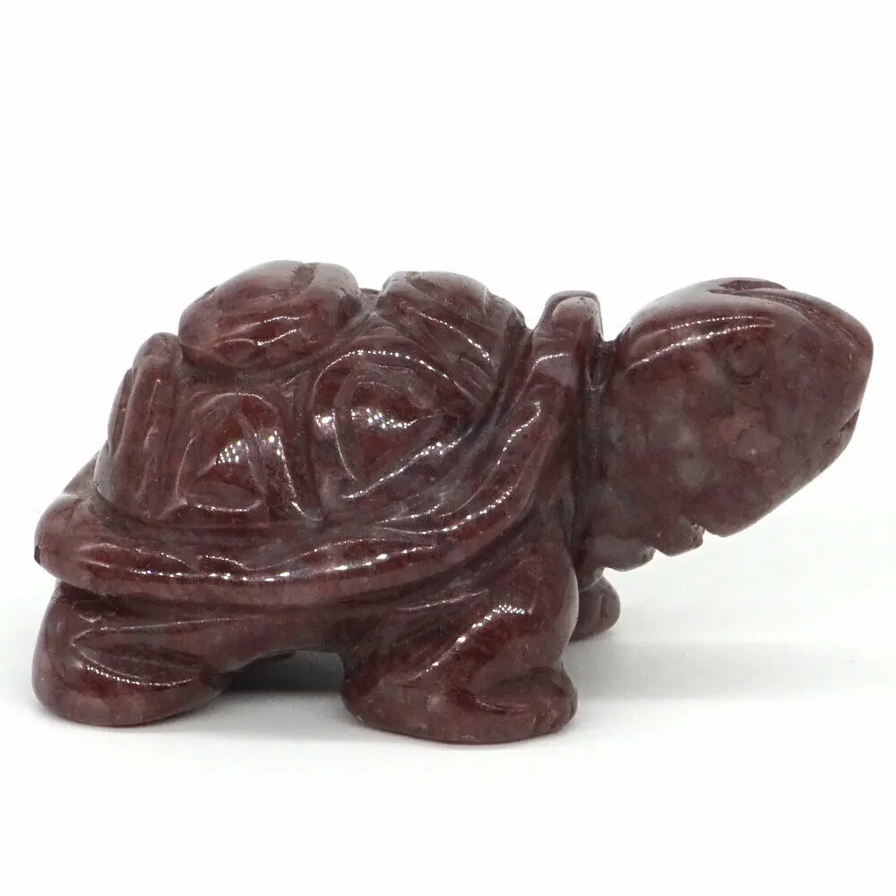 2 &quotскульптура в виде черепахи натуральный кварц клубничного цвета с украшением