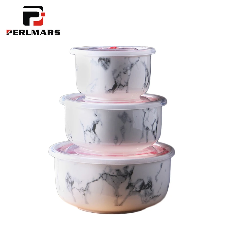 3 шт./лот маленькие + средние большие керамические миски для риса мраморный узор