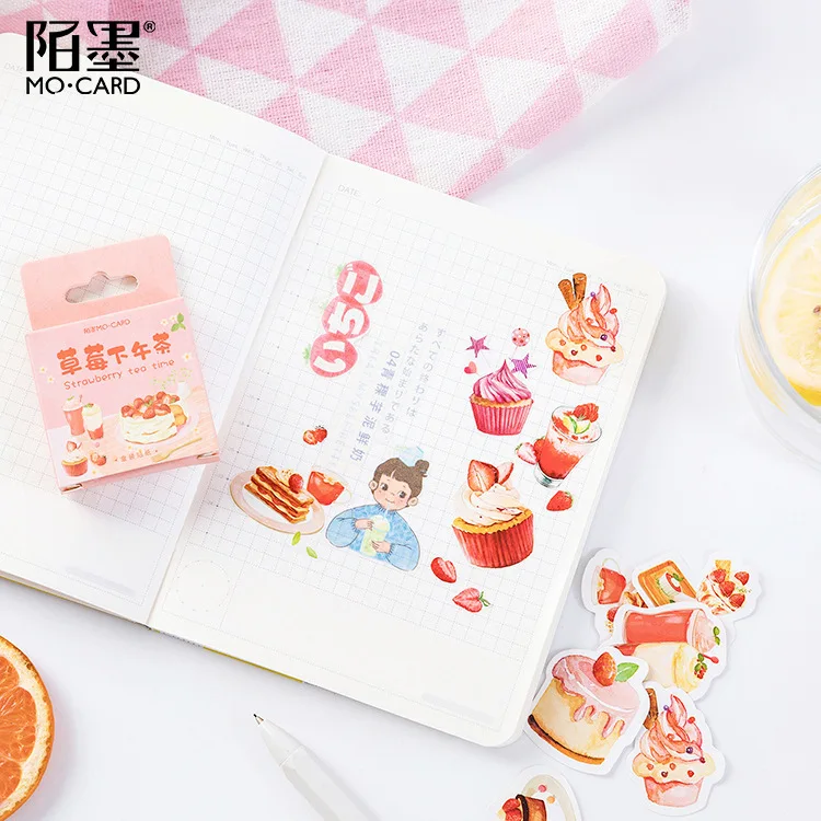 

46pcs/box Cute dessert style Stickers Gift Bakery Diary Decorative paper Sticker Office School stationery supplies PH143