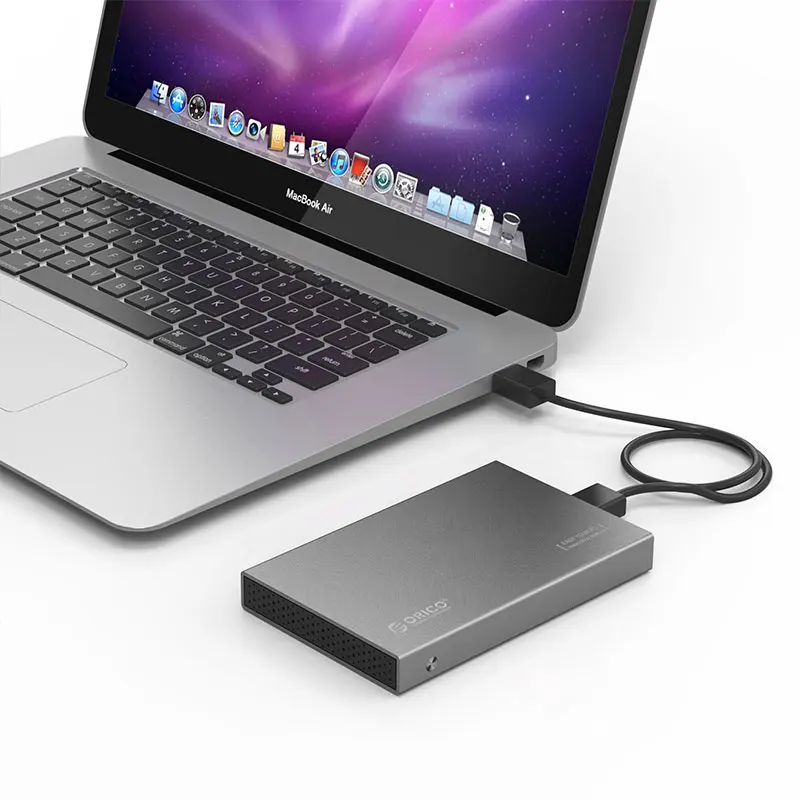 ORICO 2,5 SATA коробка для жесткого диска HDD жесткий диск SSD Внешний чехол USB3.0 5 Гбит/с Поддержка 7 мм и 9,5 мм, цвета: серый, серебряный 2518S3 Алюминий