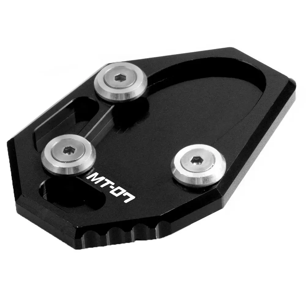 Черный Для Yamaha MT07 mt-07 FZ-07 FZ07 Стояночная Опора мотоцикла Kickstand подножка боковая подставка удлинитель опорная пластина - Цвет: Черный