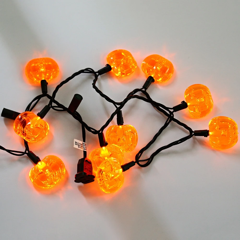10 LEDs Halloween Pumpkin String Lamp Hallowmas Festival Party Holiday Decorative Lantern Light 2M /AC 110V /US plug | Дом и сад