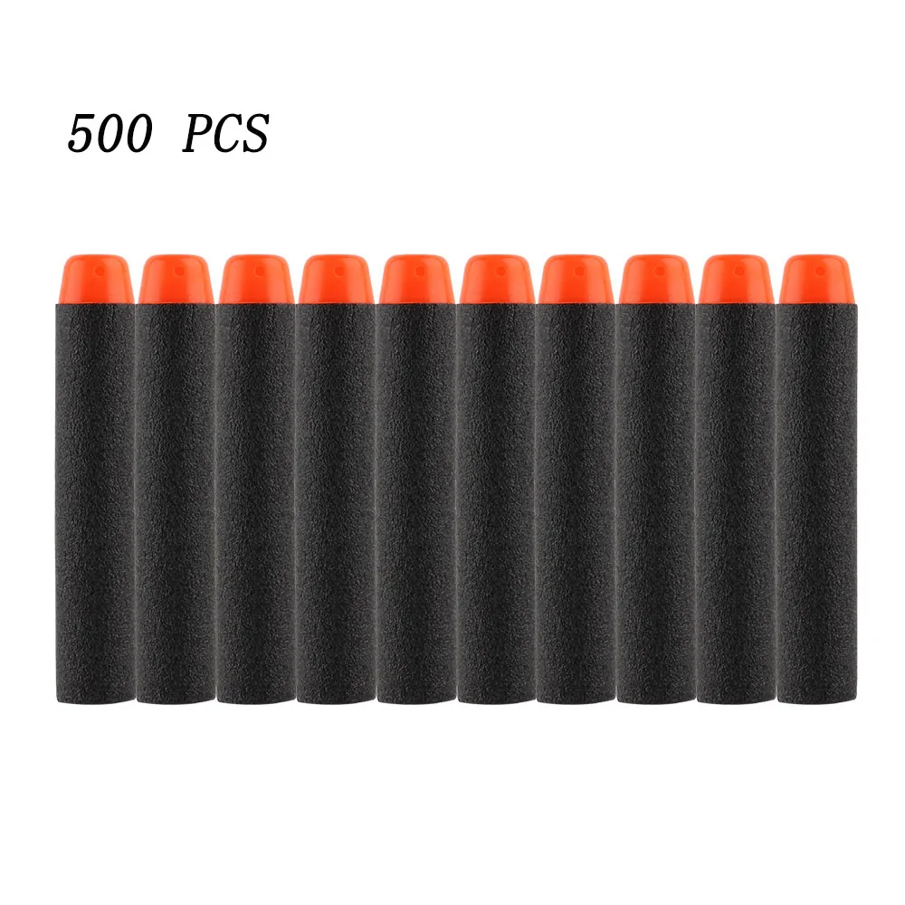 500 шт для Nerf пули для Nerf игрушечный пистолет Мягкие Черные пули для Nerf аксессуары дротики с полым отверстием голова пена пуля