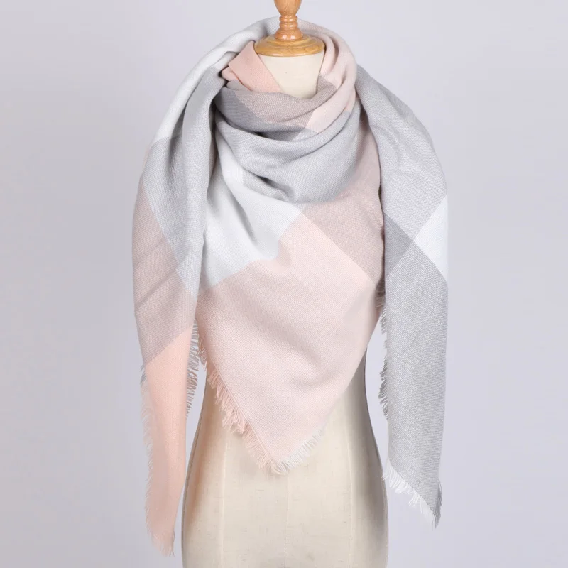 Модные брендовые женские шарф в клетку негабаритных одеяло зимние кашемировые