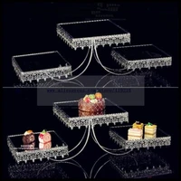 1pcs three layer square mirror cake stand multi layer afternoon tea snack rack baking wedding dessert table