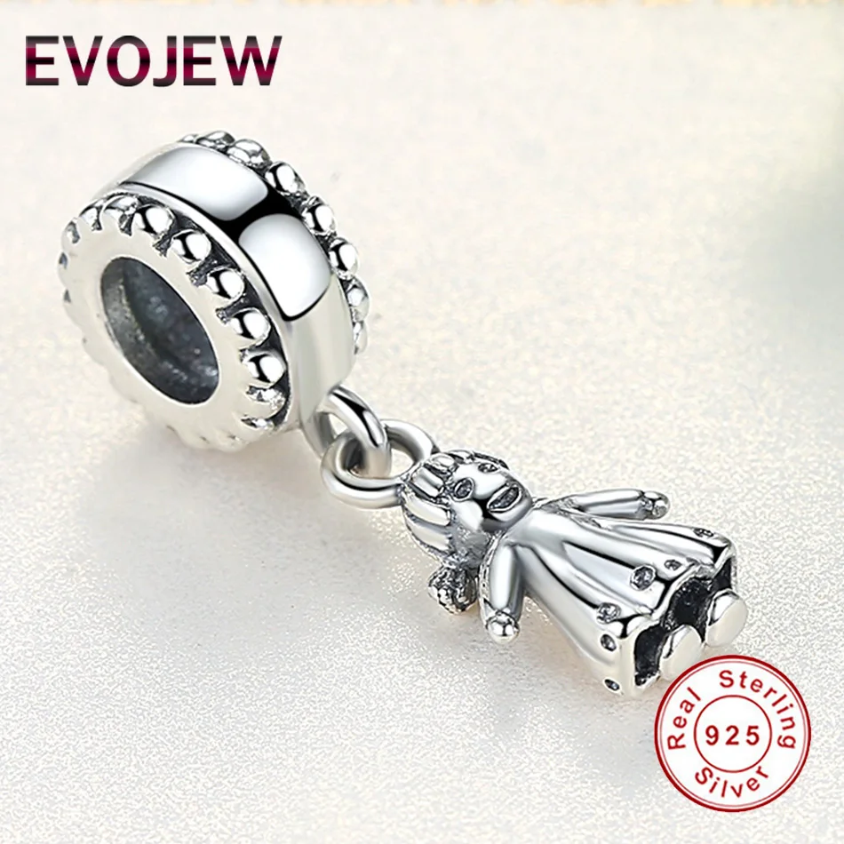 EVOJEW 925 пробы серебро для девочек и мальчиков кулон Бусины fit Pandora браслет & цепочки