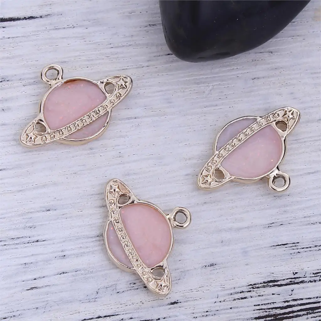 DoreenBeads сплав на основе цинка Galaxy Charms космический корабль золотой цвет розовая