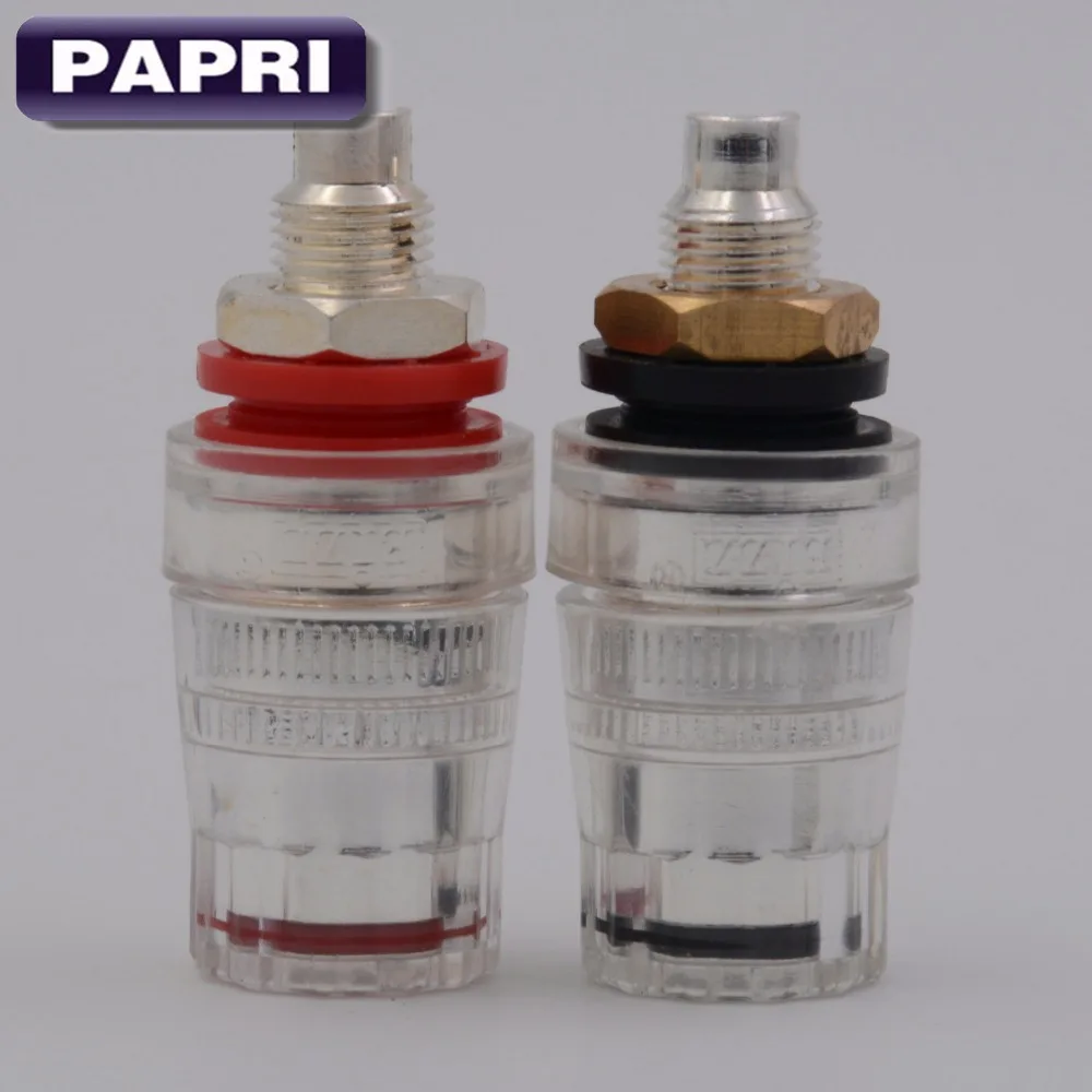

EIZZ Speaker Binding Post Silver Plated Brass Connector Banana Jack HIFI DIY Amplifier Tube Binding Post Accessory