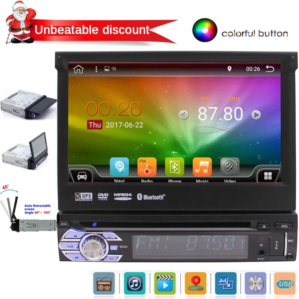 7 ''HD сенсорный экран автомобильный dvd плеер с Android 6 0 GPS Навигация стерео 2 Din в