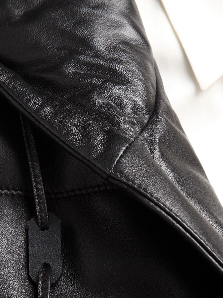 AYUNSUE Winter Sheepskin Leather Jacket Men Korean Slim Long Coat Genuine Down Hooded Clothing P-1-752 KJ1251 | Мужская одежда
