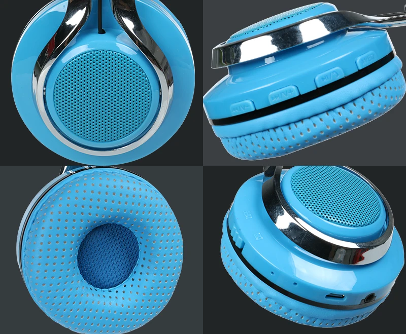 Светящиеся стерео шлем Аудио Bluetooth наушники Беспроводная большая гарнитура спортивные наушники микрофон светодиодный светильник TF FM для ПК телефона