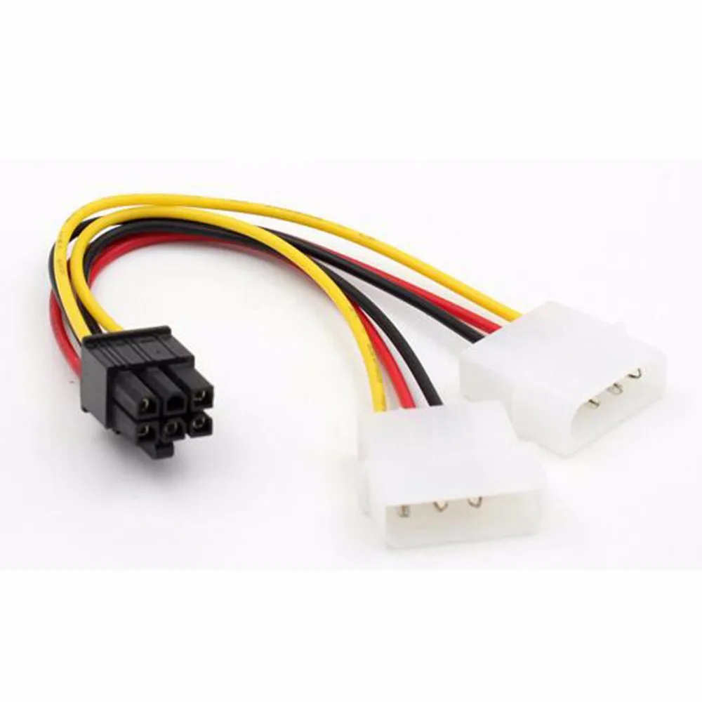 20 шт./лот два 4pin до 6pin видеокарты кабель питания | Электроника