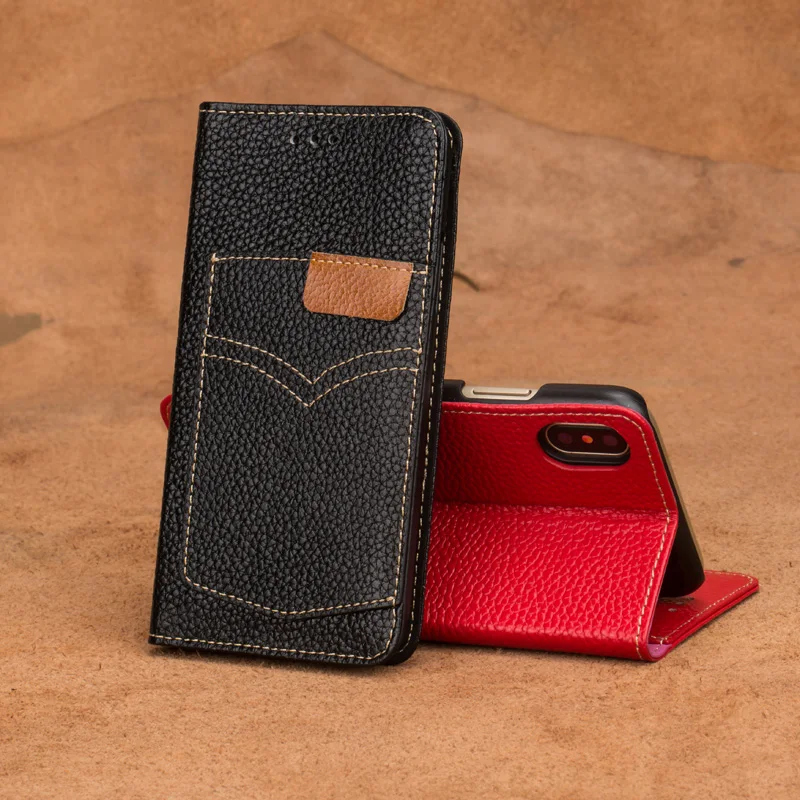 

Luxury brand mobile phone case clamshell denim card holder phone case For Xiaomi Mi 5 hand-made mobile phone shell