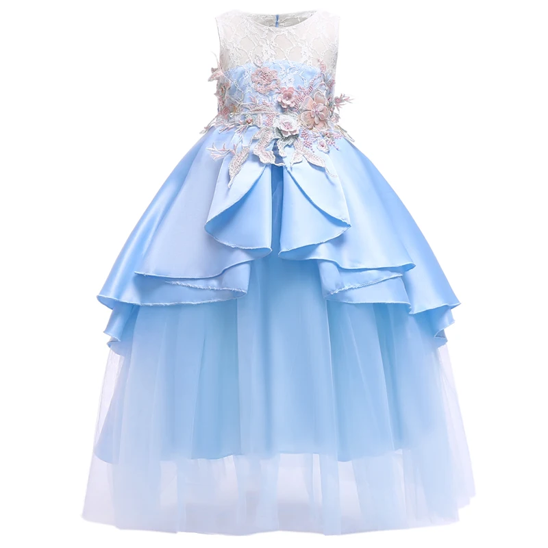 Детское кружевное платье для девочек на свадьбу вечеринки зима 2019 От 3 до 12 лет |