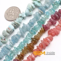 6 7mm natural stones chips gravel beads for jewelry making strand 15 kyanite red rhodonite multicolor tourmaline larimar pick