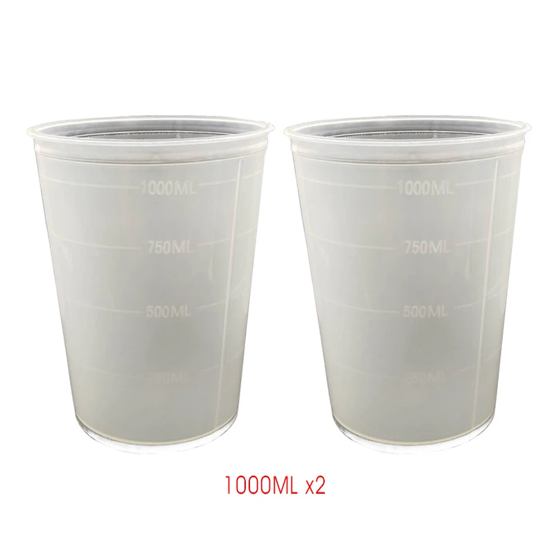 2pcs 1000ml Cups Воздушный Распылитель, гелевый распылитель для покрытия, полимерный армированный волоконным волокном пластик, FRP инструменты для рисования, насадка, регуалатор, гель-пальто, свалка, полимерные бумажные стаканчики - Цвет: 2pcs 1000ml Cups