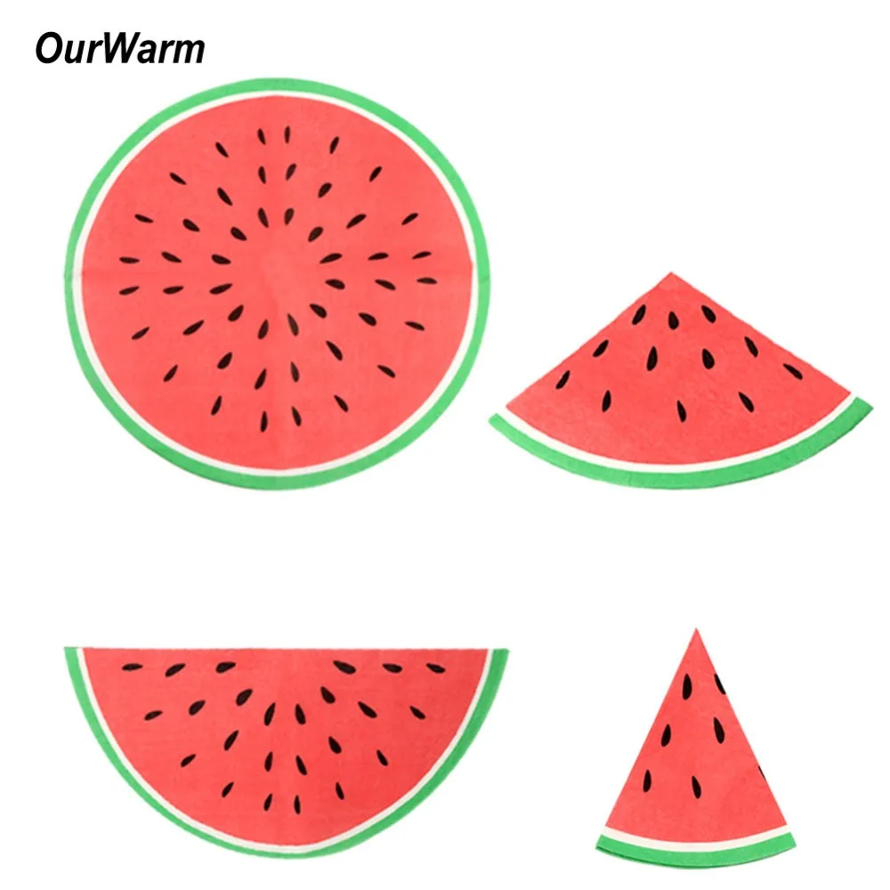OurWarm 20 шт. арбуз Бумага одноразовые салфетки Праздничная салфетка для свадьбы