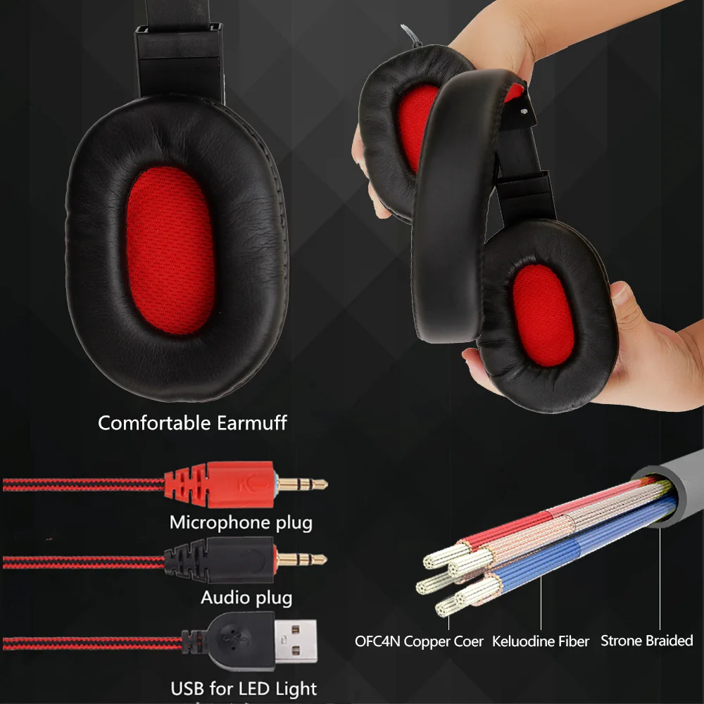 Компьютерные наушники проводные стерео с усиленными басами С микрофоном