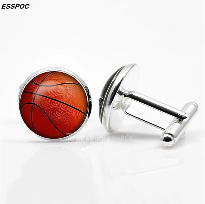 Футбольная тема под стеклом купольные запонки Креативные мужские модные