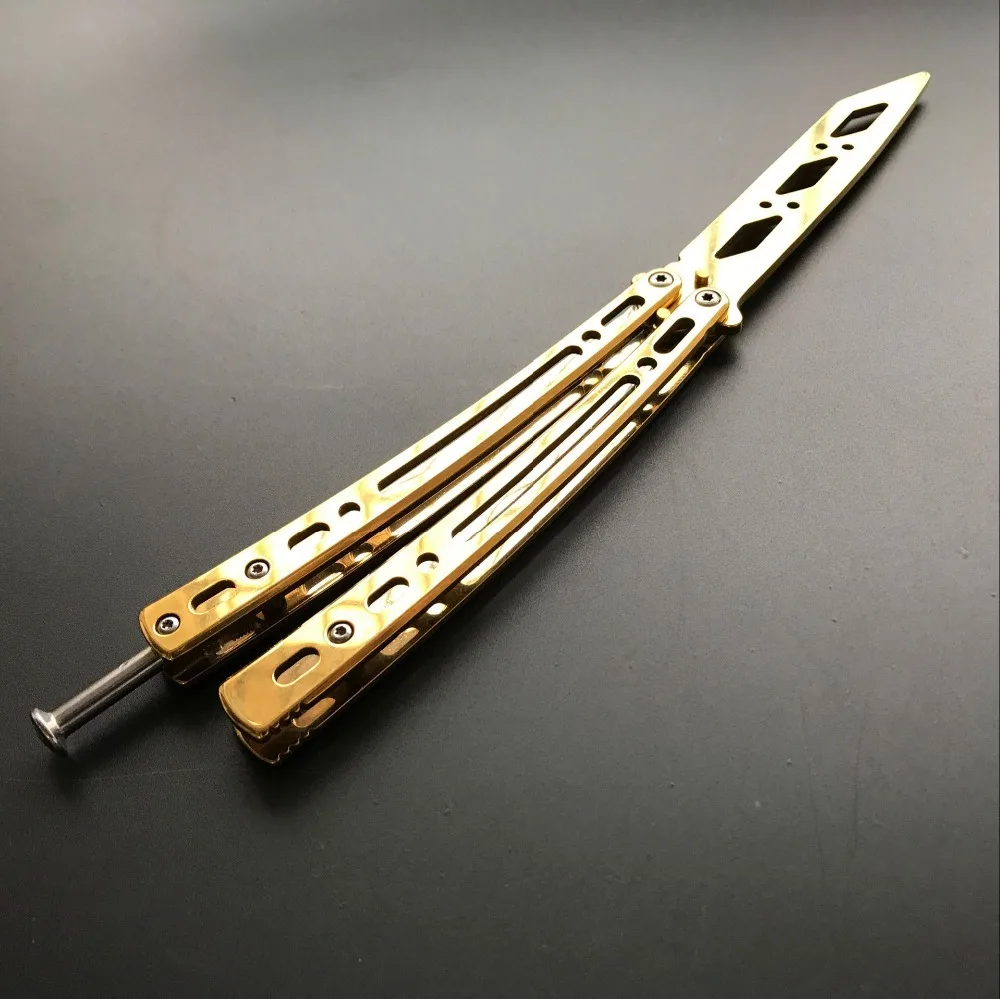 5 цветов зеркальный складной нож-бабочка balisong cs go, тренировочный тупой нож без края, нож-бабочка, нож для косплея
