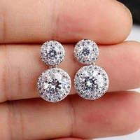 europe and the united states selling earrings simple round zircon ear allergies