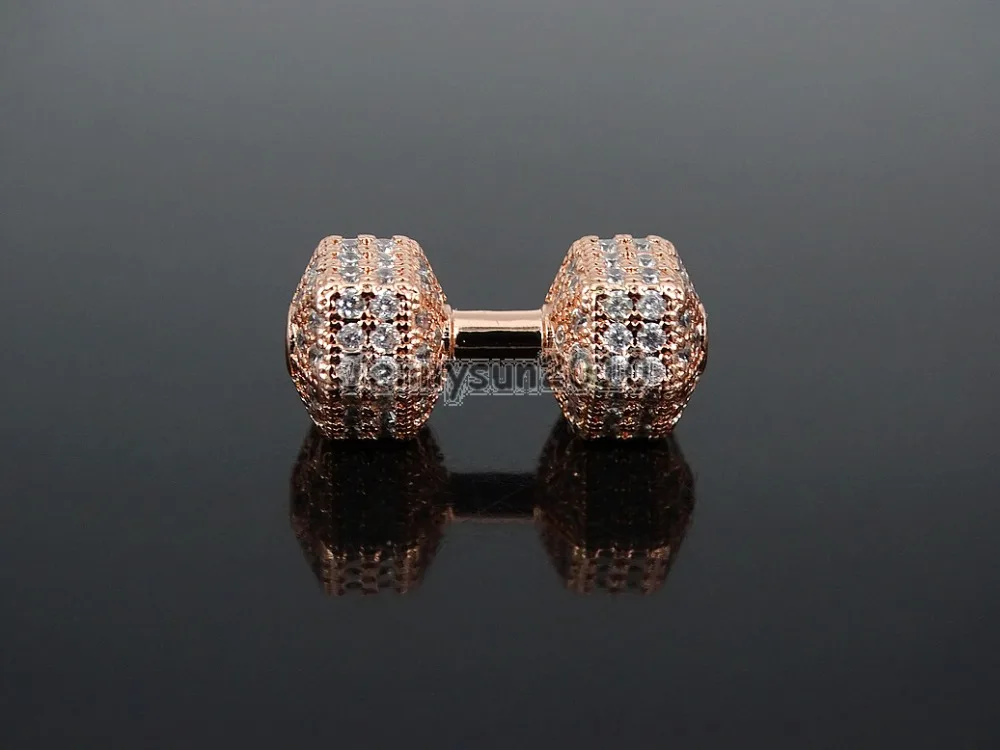 Прозрачные циркониевые камни паве гантели 10x22 мм браслет соединитель Шарм бусины