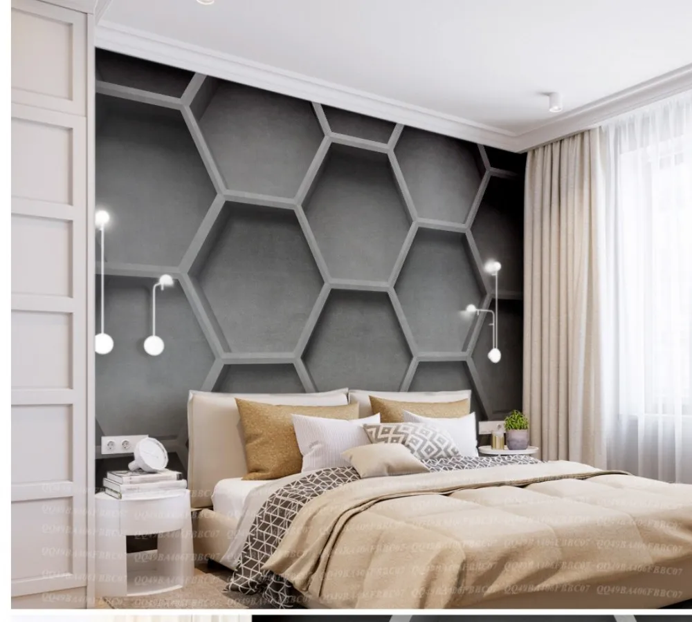 Бесплатная доставка 3D абстрактные геометрические домашние настенные серые