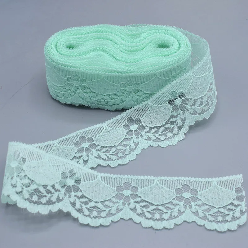 Aqua green Горячая Распродажа, 5-10 ярдов, одежда, ткань для шитья, вышивка, белая, сделай сам, отделка по бокам, вязаное кружево, плетение, ремесло, аксессуары, 15 цветов - Цвет: Aqua green