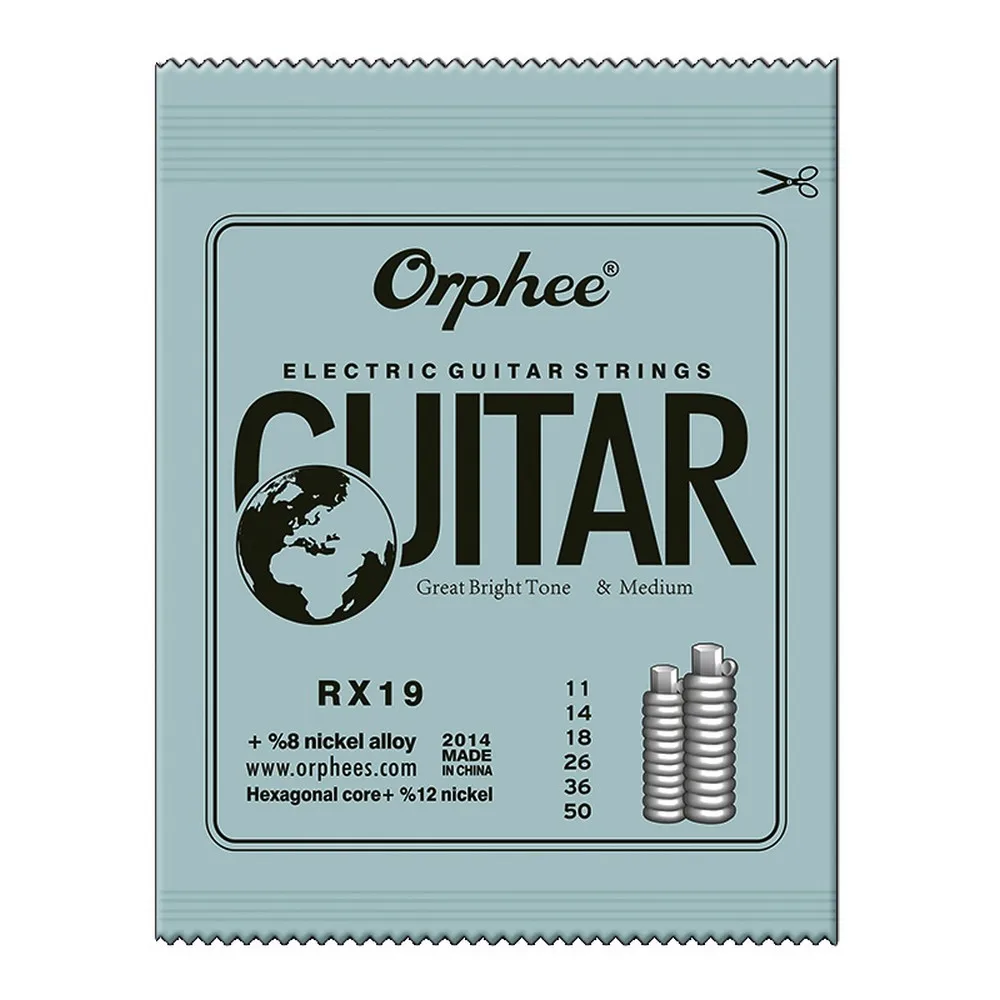 RX19 Orphee гитарные струны серии RX, набор струн для электрогитары, практичный шестигранный набор из углеродистой стали для 6 шт., струны, аксессуары для гитары - Цвет: RX19