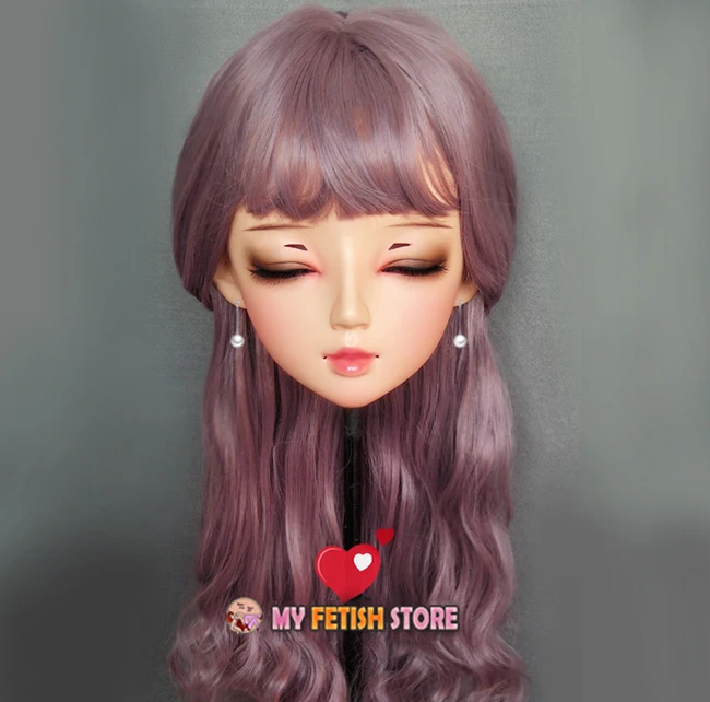 (Mian 06) Женская милая девочка каучуковая полуголовая Kigurumi BJD маска для косплея