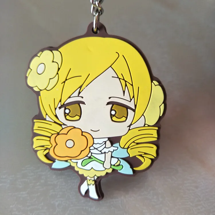 Puella Magi Madoka Magica Аниме ПВХ брелок Akemi Homura Miki Sayaka Sakura Kyouko милые забавные Подвески брелки для ключей portachiavi - Цвет: 4