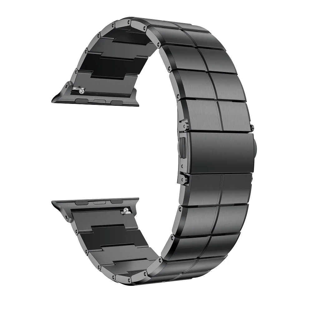 black Ремешок для Apple Watchband 38/40 мм/42 44 мм Нержавеющая сталь металл 1 Браслет Smartwatch Band для Apple Watch Serise 1, 2, 3, 4, 5 лет - Цвет ремешка: black