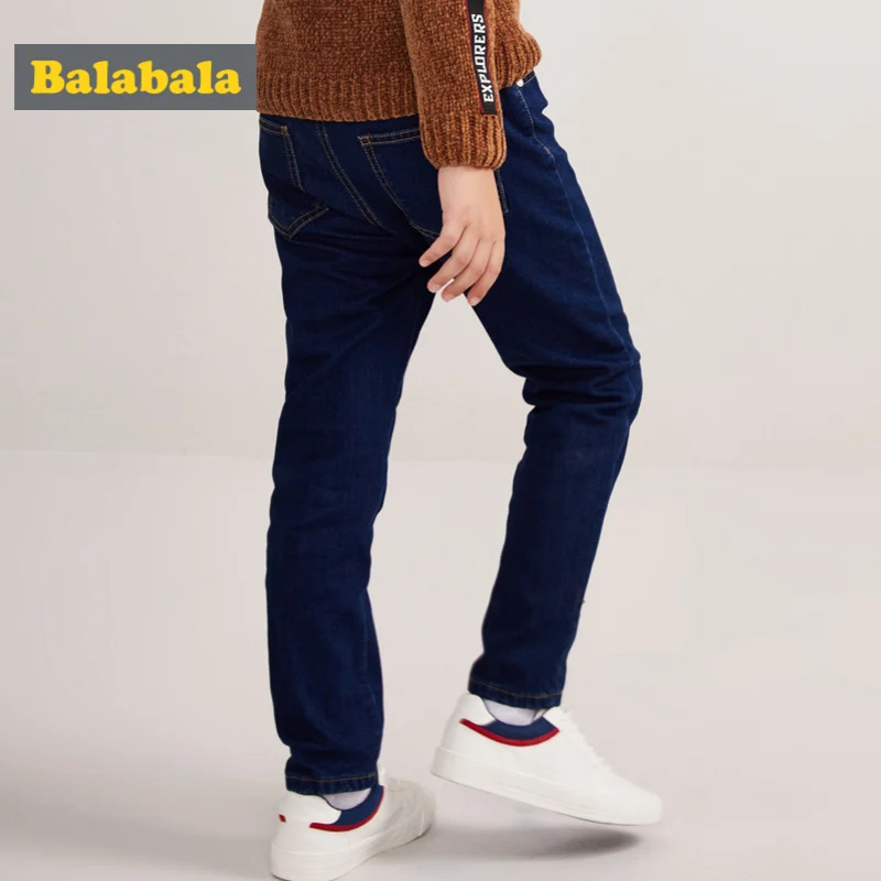 Balabala/джинсы на флисовой подкладке для мальчиков Узкие хлопковые джинсы