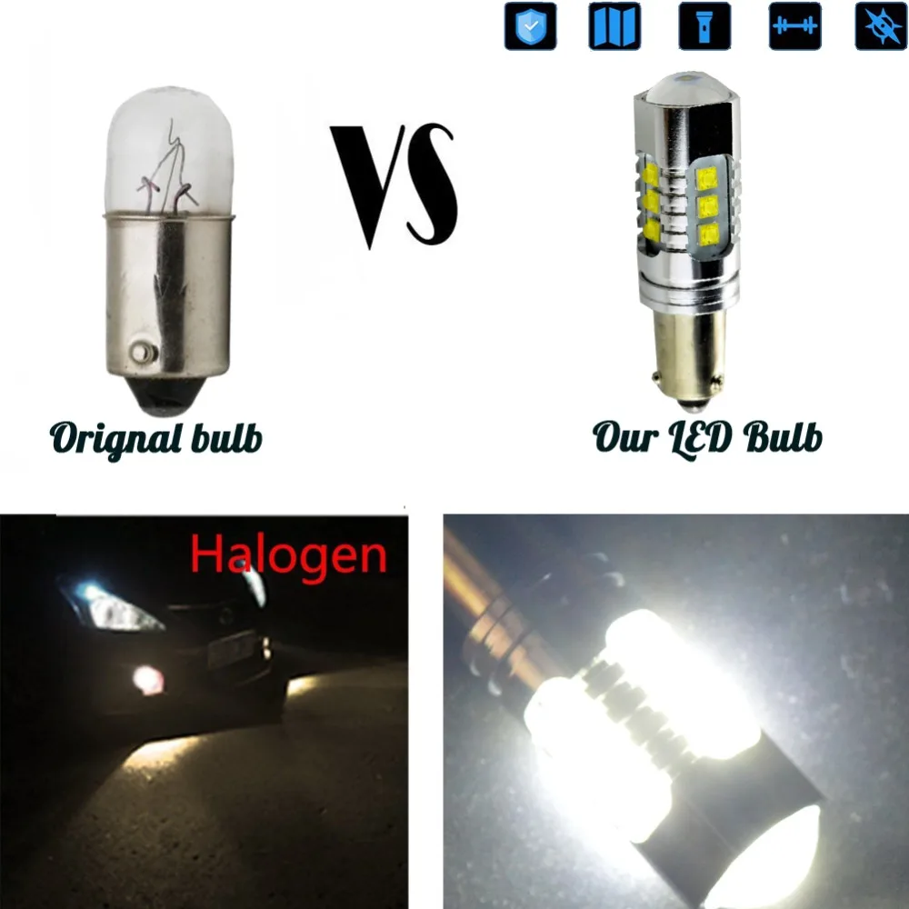 1 шт. Высокая мощность BA9S BAX9S BAY9S 80 Вт canbus T4W H6W H21W 16SMD CREEXBD чипы Светодиодный Боковой 12 В 24 в без полярности Обратный парковочный светильник