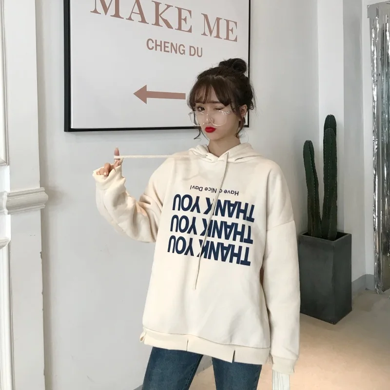 Корейский осень зима письмо печати карман с длинными рукавами пуловеры