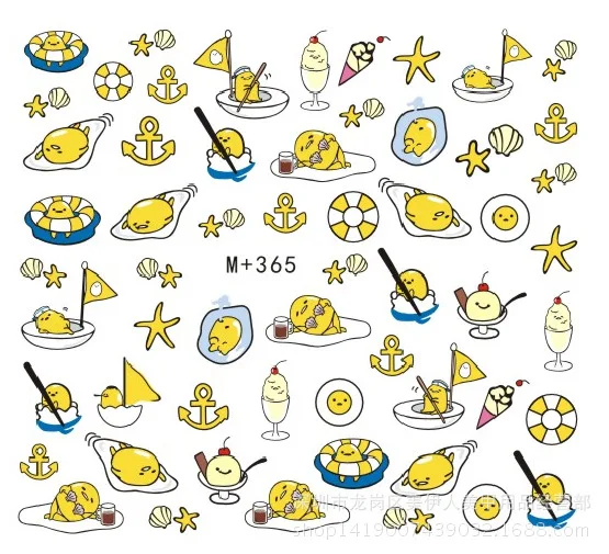 Модные 5 листов детские наклейки для девочек с изображением яиц Huang Jun милые