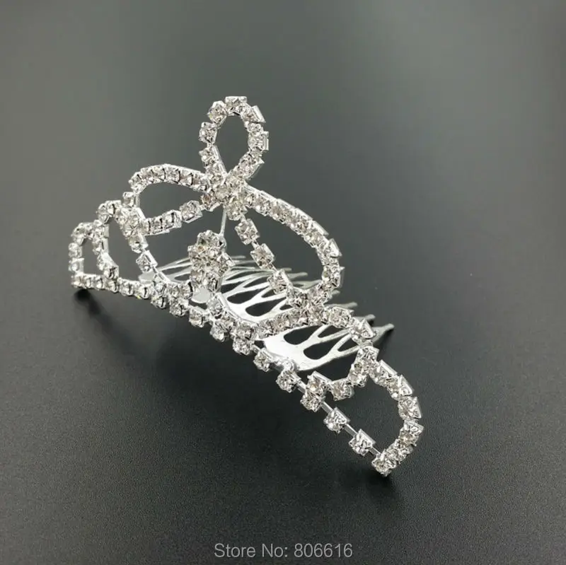 

95*48MM 4PCS Alloy & Glass Rhinestone Hair Comb Claw Bride Hairwear Jewelry Tiaras
