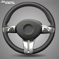 shining wheat black artificial leather car steering wheel cover for bmw z4 e85 roadster 2003 2008 e86 coupe 2005 2008