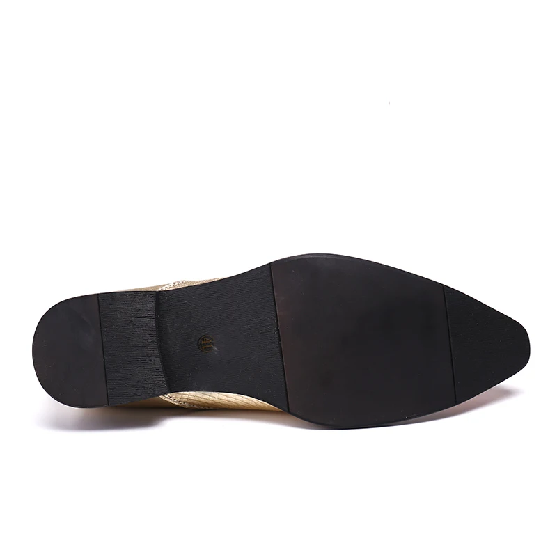 

Christia Bella Men Flats Gold Sliver Italian Formal Men Dress Shoes Genuine Leather Pointed Toe Business Wedding Oxford Shoes