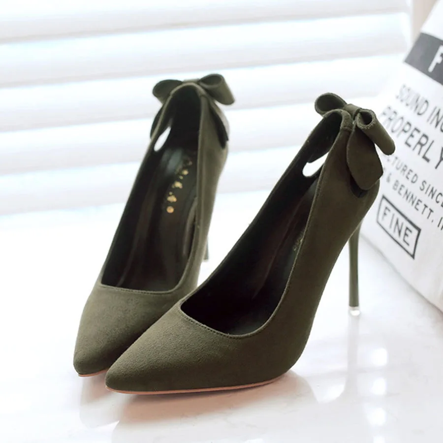 Хит продаж Женские тонкие туфли на высоком каблуке Замшевые пикантные шпильке с