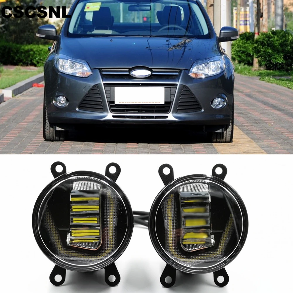 2 шт. противотуманная фара в сборе противотуманный светильник для Ford Focus 2/3 Fusion Fiesta Tourneo Transit 2001- светодиодный противотуманный светильник s DRL лампы