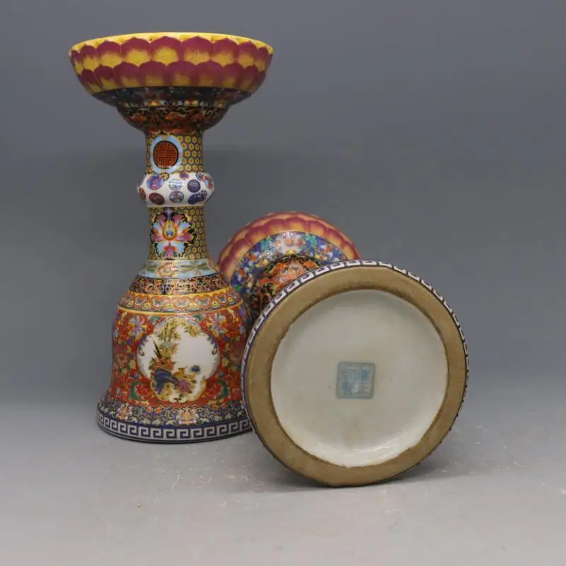 Эмалированный подсвечник Jingdezhen Qing Yong Zheng старые антикварные фарфоровые