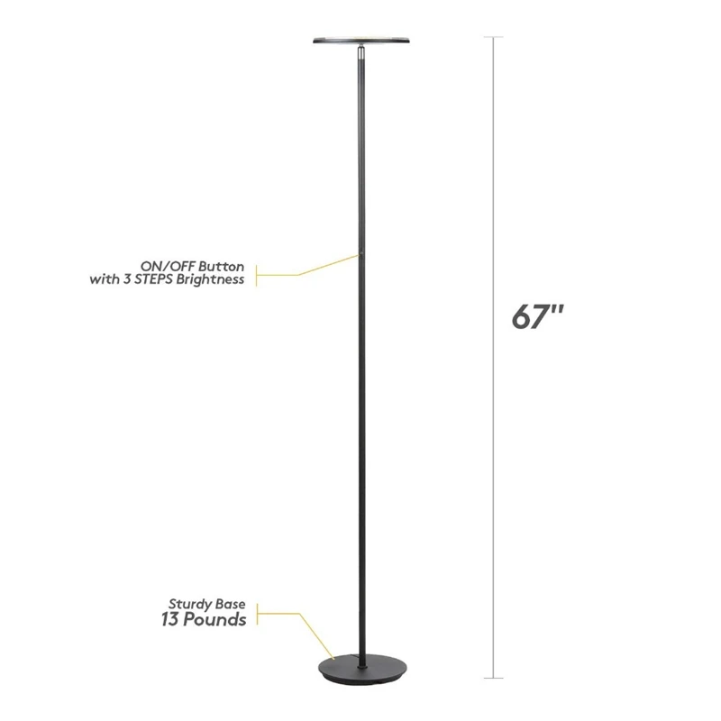 Современная черная стоящая лампа с дистанционным управлением Вращающаяся