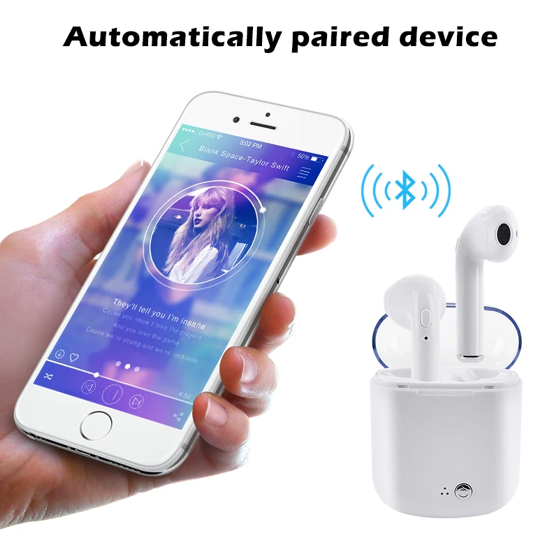 I7S TWS два раза наушники Bluetooth V4.2 гарнитура с прозрачной зарядной коробкой беспроводные стерео наушники для IPhone samsung huawei